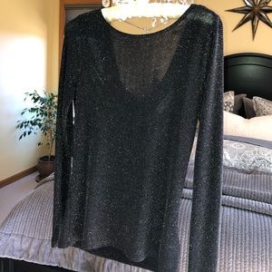 MICHAEL Michael Kors Cowl Back Metallic Knit Top